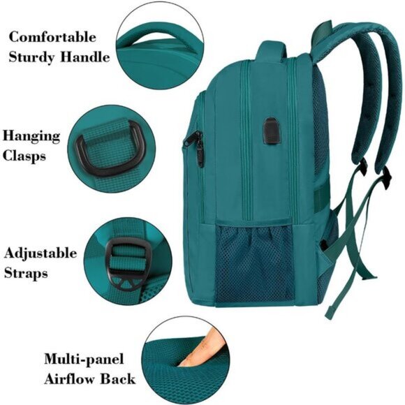 ⚡Matein Men Peacock Blue Travel Business Anti Theft Slim Sturdy Laptops Backpack - Picture 7 of 9